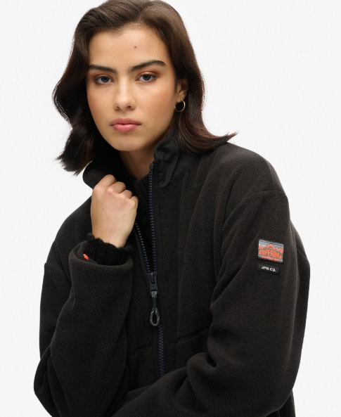 Superdry Womens Active Full Zip Fleece - Black