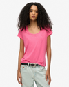 Superdry Scoop Neck Tee - Azalea Pink