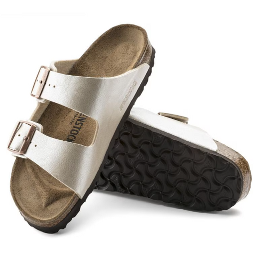 Birkenstock Arizona Birko-Flor Narrow Fit - Graceful Pearl White [Size 42/8]
