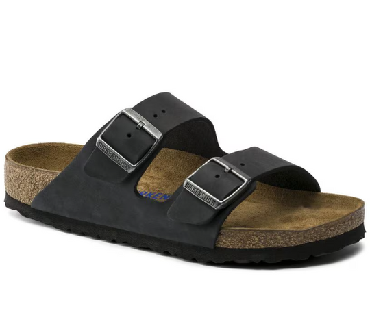 Birkenstock Arizona Natural Leather Oiled Narrow Fit - Black 0752483