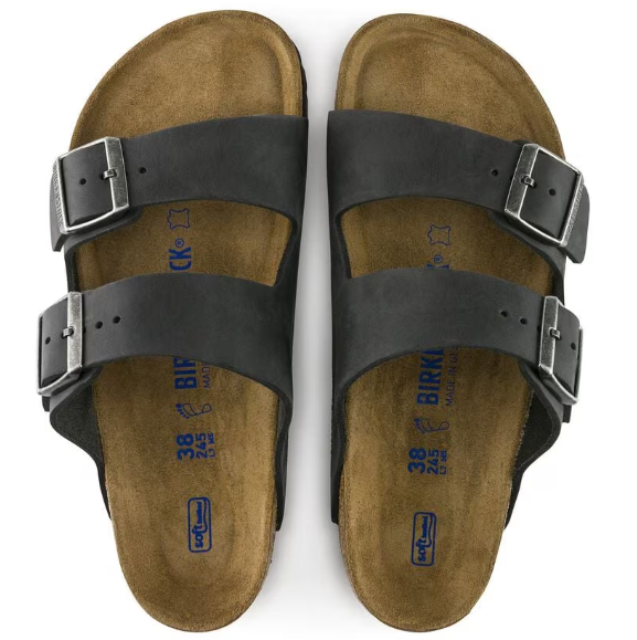 Birkenstock Arizona Natural Leather Oiled Narrow Fit - Black 0752483