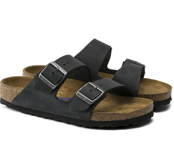 Birkenstock Arizona Natural Leather Oiled Narrow Fit - Black 0752483