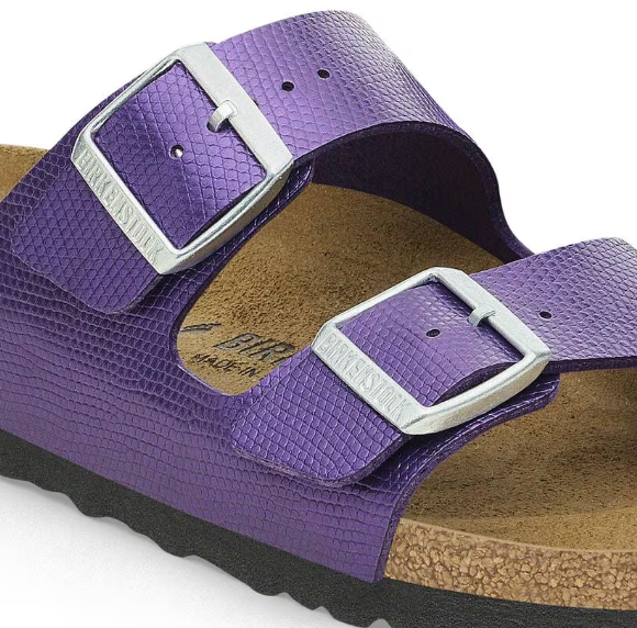 Birkenstock Arizona Birko-Flor Embossed Narrow Fit - Shiny Lizard Acai 1027765