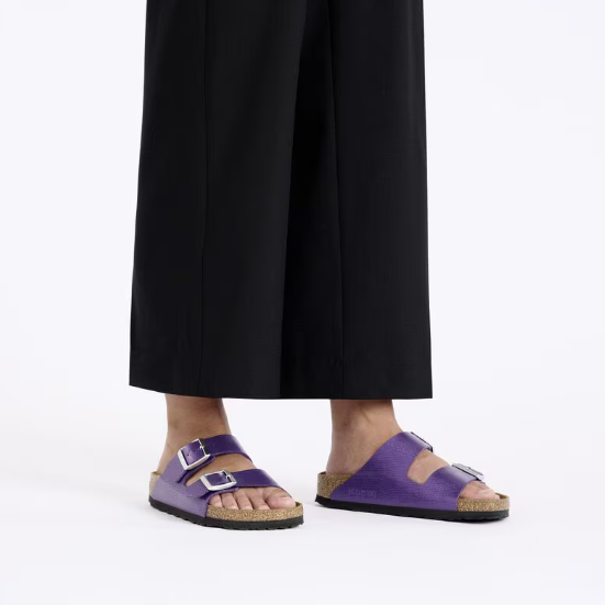Birkenstock Arizona Birko-Flor Embossed Narrow Fit - Shiny Lizard Acai 1027765
