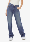 Noisy May Yolanda Wide Leg Jeans - Medium Blue Denim