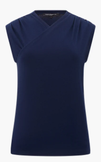 French Connection Rallie Cross Neck Top - Marine