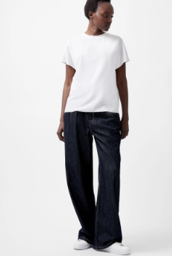 French Connection Caprina Crepe Crew Neck Top - White