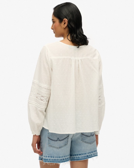 Superdry Ibiza Lace Blouse - Off White