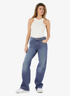 Noisy May Yolanda Wide Leg Jeans - Medium Blue Denim