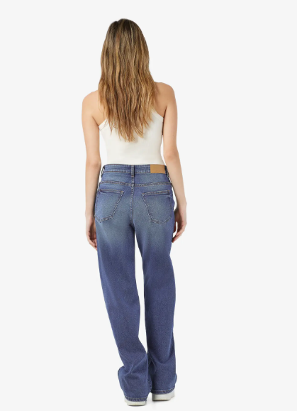 Noisy May Yolanda Wide Leg Jeans - Medium Blue Denim