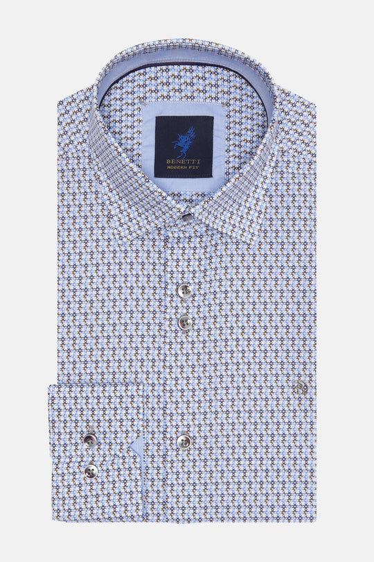 Benetti Stephen Modern Fit Shirt  - Coffee