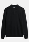 Superdry Merino Long Sleeve Polo Jumper - Black