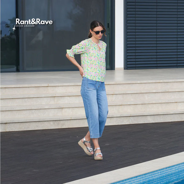 Rant & Rave Teddie Crop Jean - Ice Blue