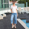 Rant & Rave Teddie Crop Jean - Ice Blue