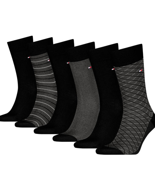 Tommy Hilfiger Socks 6 Pairs Tin Giftbox Birdey - Black