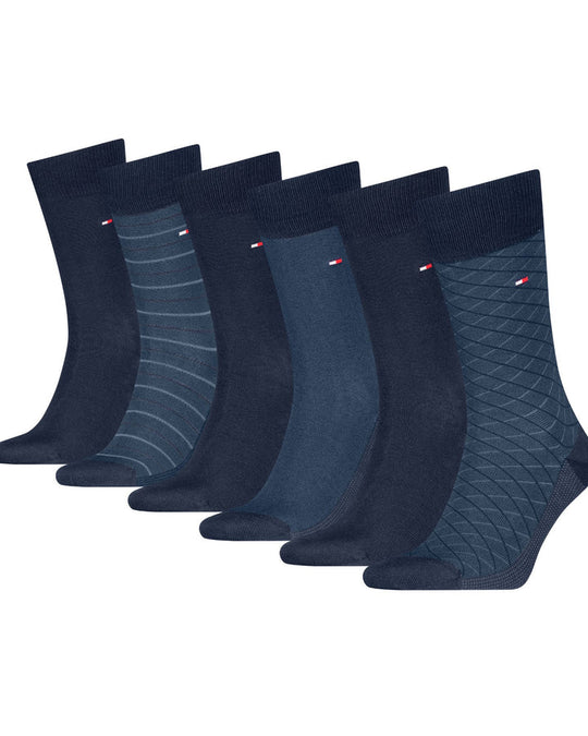 Tommy Hilfiger Socks 6 Pairs Tin Giftbox Birdey - Navy