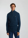 Diesel Twain Half Zip Knit Top - Midnight Teal