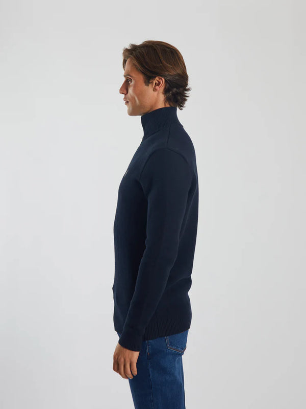 Diesel Twain Half Zip Knit Top North Navy