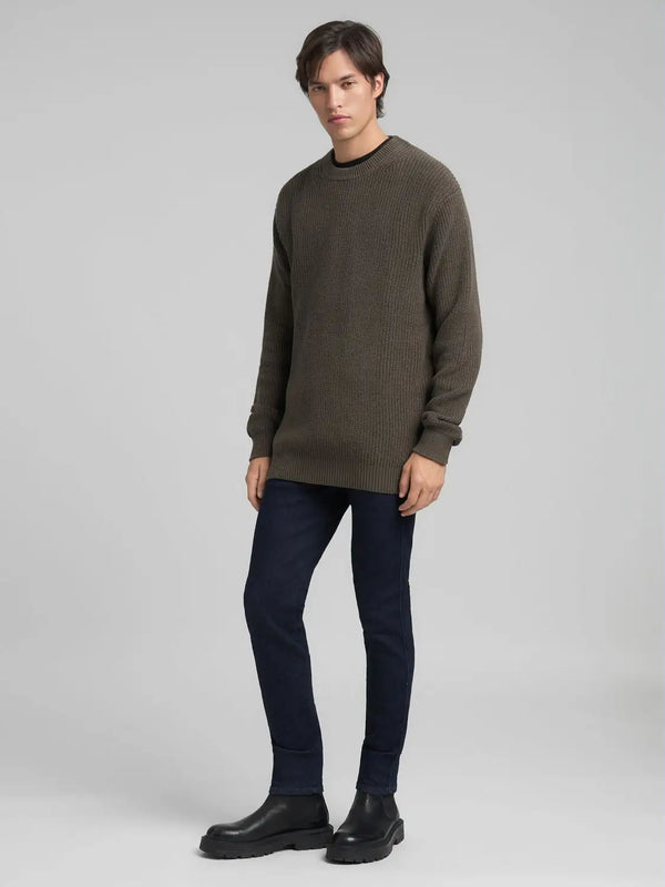 Replay Rib-Knit Cotton Pullover - Mud Green UK4722.000.G23788.759
