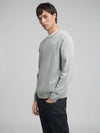 Replay Cotton Pullover With R Embroidery - Grey Melange UK4851.000.G22578.M03