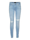 Vero Moda Lux Mid Rise Slim Jean - Light Blue Denim