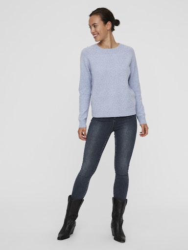 Vero Moda Doffy Long Sleeve O-Neck Knit- Ice Water Blue