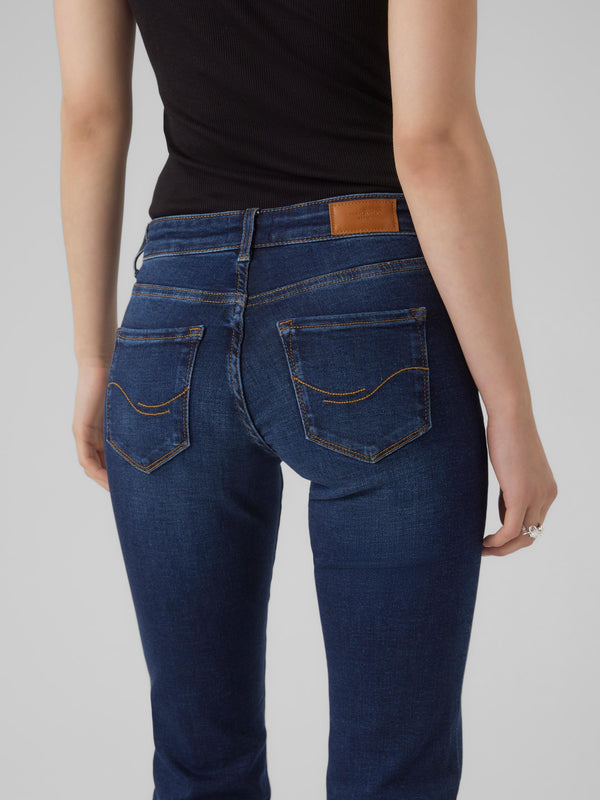 Vero Moda Daf Mid Rise Straight Jeans -Dark Blue Denim