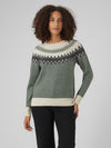 Vero Moda Simone Long Sleeve Nordic Pullover - Balsam Green