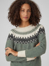 Vero Moda Simone Long Sleeve Nordic Pullover - Balsam Green