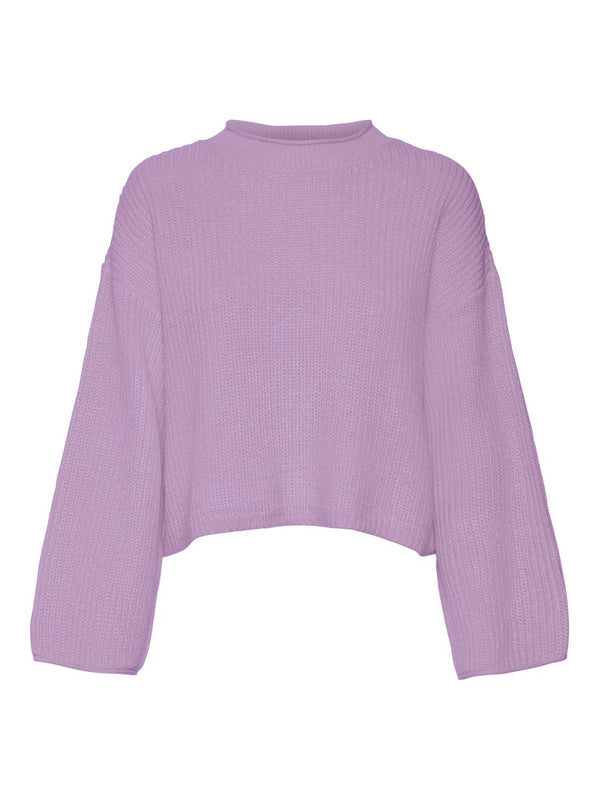 Vero Moda Sayla Long Sleeve O-Neck Pullover - Pastel Lavender