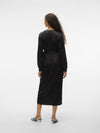 Vero Moda Elotta Long Sleeve 7/8 Wrap Dress - Black