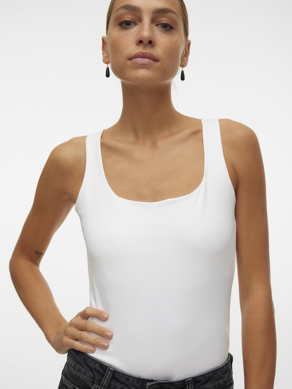 Vero Moda Million Short Sleeve Square Top - Bright White