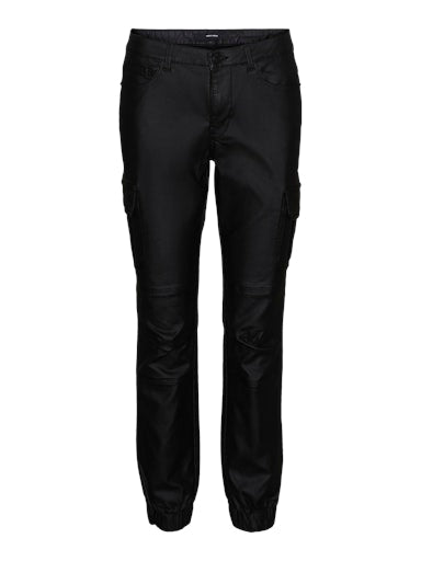 Vero Moda Ivy Cargo Coated Ankle Cargo - Black
