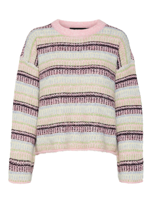 Vero Moda Roxy Long Sleeve O-Neck - Fuchsia Pink