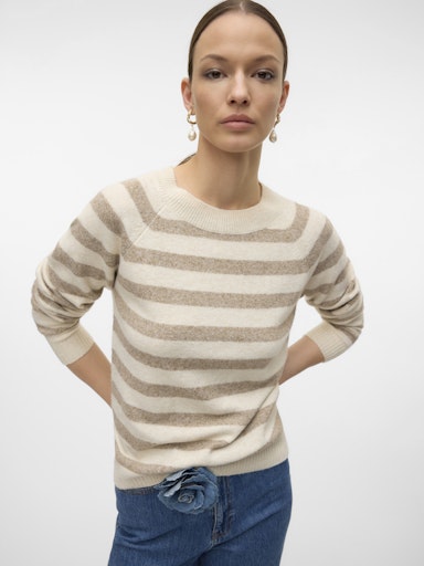 Vero Moda Doffy Long Sleeve O Neck Knit - Birch