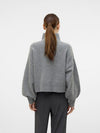 Vero Moda Zelda Long Sleeve Highneck Pullover - Medium Grey Melange