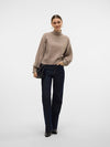 Vero Moda Zelda Long Sleeve Highneck Pullover - Moon Rock