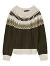 Vero Moda Simone Long Sleeve Nordic Pullover - Grape Leaf