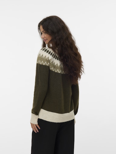 Vero Moda Simone Long Sleeve Nordic Pullover - Grape Leaf
