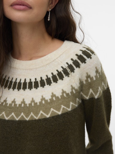 Vero Moda Simone Long Sleeve Nordic Pullover - Grape Leaf