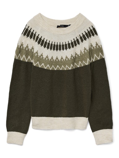 Vero Moda Simone Long Sleeve Nordic Pullover - Grape Leaf