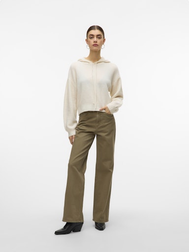 Vero Moda Besti Long Sleeve Hood Pullover - Birch