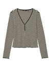 Vero Moda Isabella Long Sleeve O-Neck Top - Black Stripes