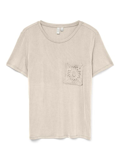 Vero Moda Facy Short Sleeve T-Shirt -Birch