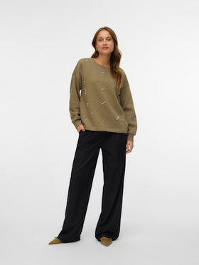 Vero Moda Fatilda Long Sleeve Sweatshirt - Mermaid