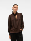 Vero Moda Nini Cia Long Sleeve Top - Chocolate Torte