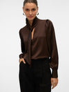 Vero Moda Nini Cia Long Sleeve Top - Chocolate Torte