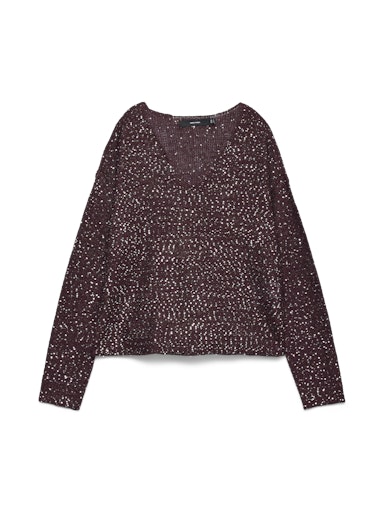 Vero Moda Leilani New Long Sleeve V Neck Pullover - Winetasting