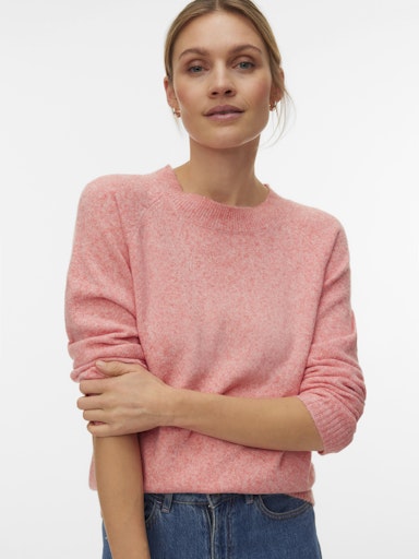 Vero Moda Doffy Long Sleeve O Neck Knit - Coral Paradise