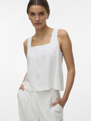 Vero Moda MyMilo Sleeveless Button Short Top - Silver Lining